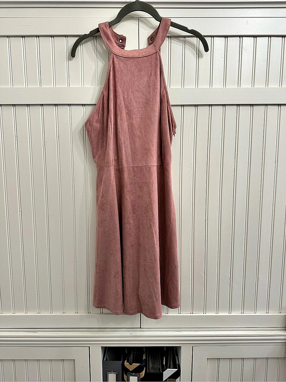 the impeccable pig Lace-Up Mini Dress in Pink Size Medium Like New